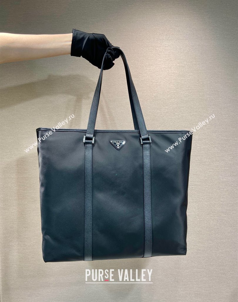 Prada Mens Re-Nylon and Saffiano leather tote bag Black 2VG112 2024 (YZ-240119030)