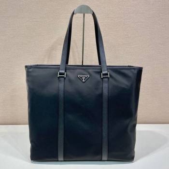 Prada Mens Re-Nylon and Saffiano leather tote bag Black 2VG112 2024 (YZ-240119030)