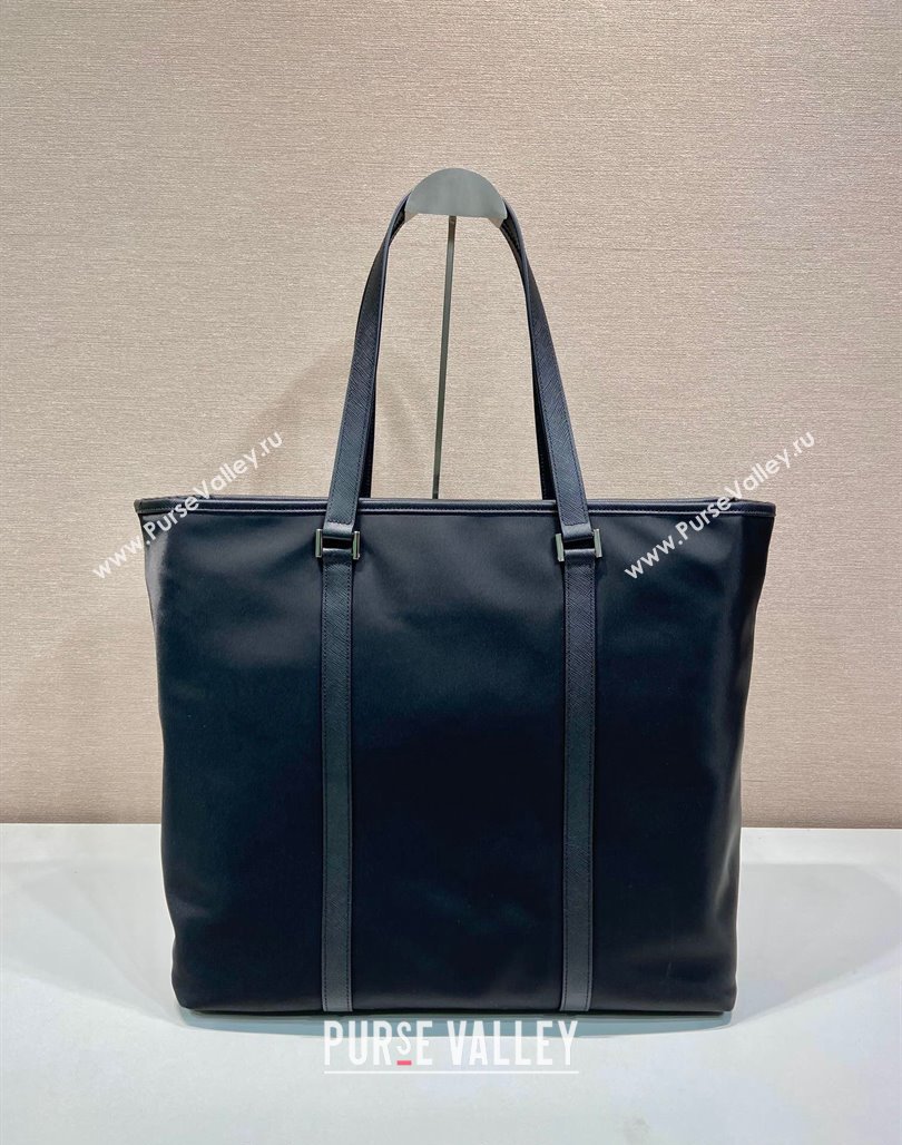 Prada Mens Re-Nylon and Saffiano leather tote bag Black 2VG112 2024 (YZ-240119030)