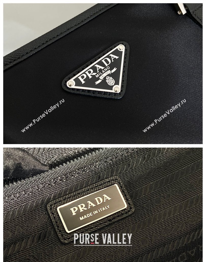 Prada Mens Re-Nylon and Saffiano leather tote bag Black 2VG112 2024 (YZ-240119030)