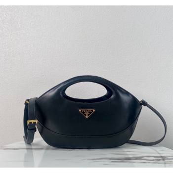 Prada Medium leather handbag 1BA421 Black 2024 (YZ-240220030)