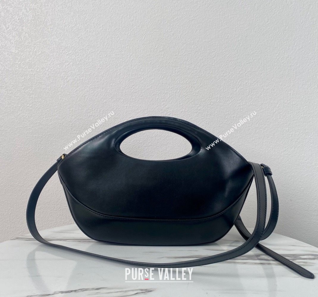 Prada Medium leather handbag 1BA421 Black 2024 (YZ-240220030)