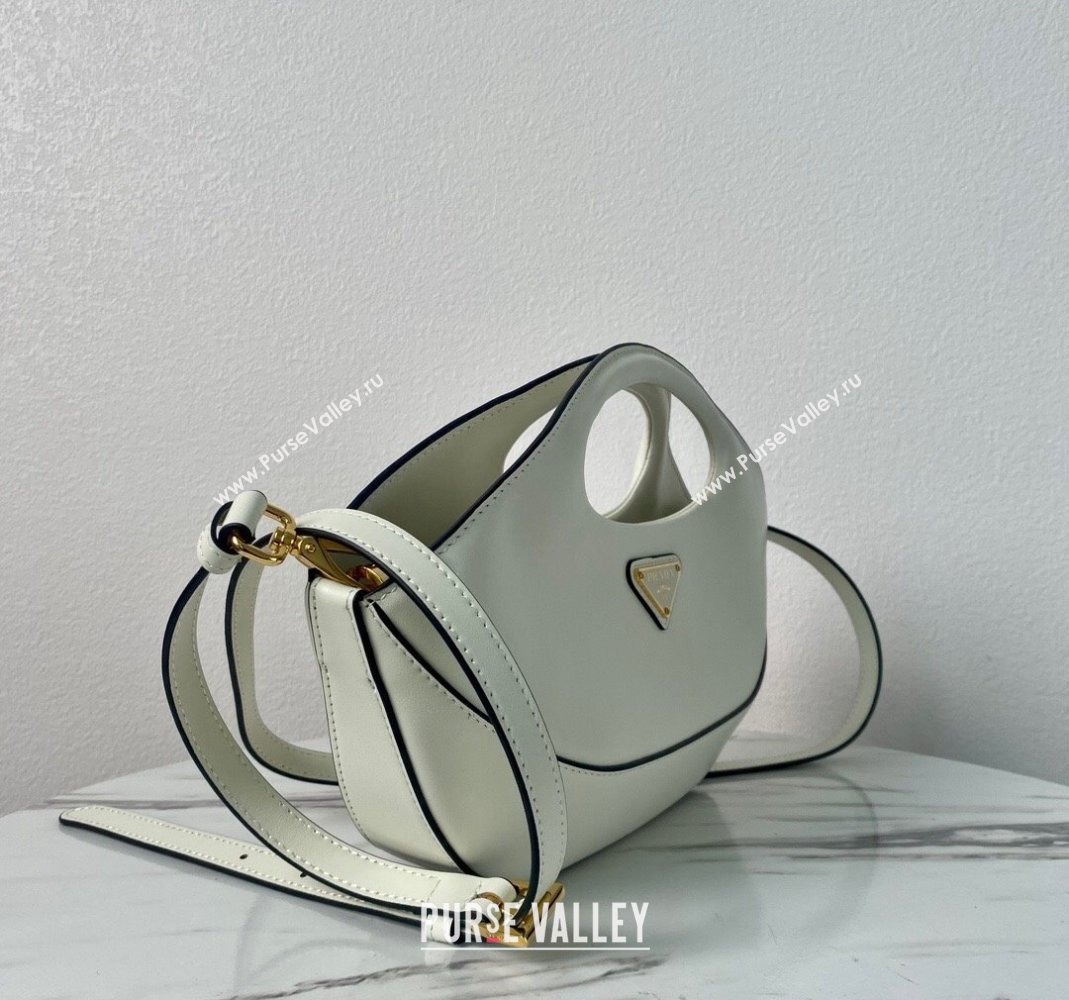 Prada Medium leather handbag 1BA421 White 2024 (YZ-240220031)