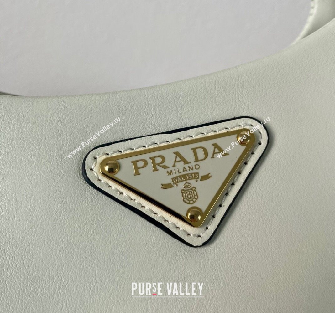 Prada Medium leather handbag 1BA421 White 2024 (YZ-240220031)