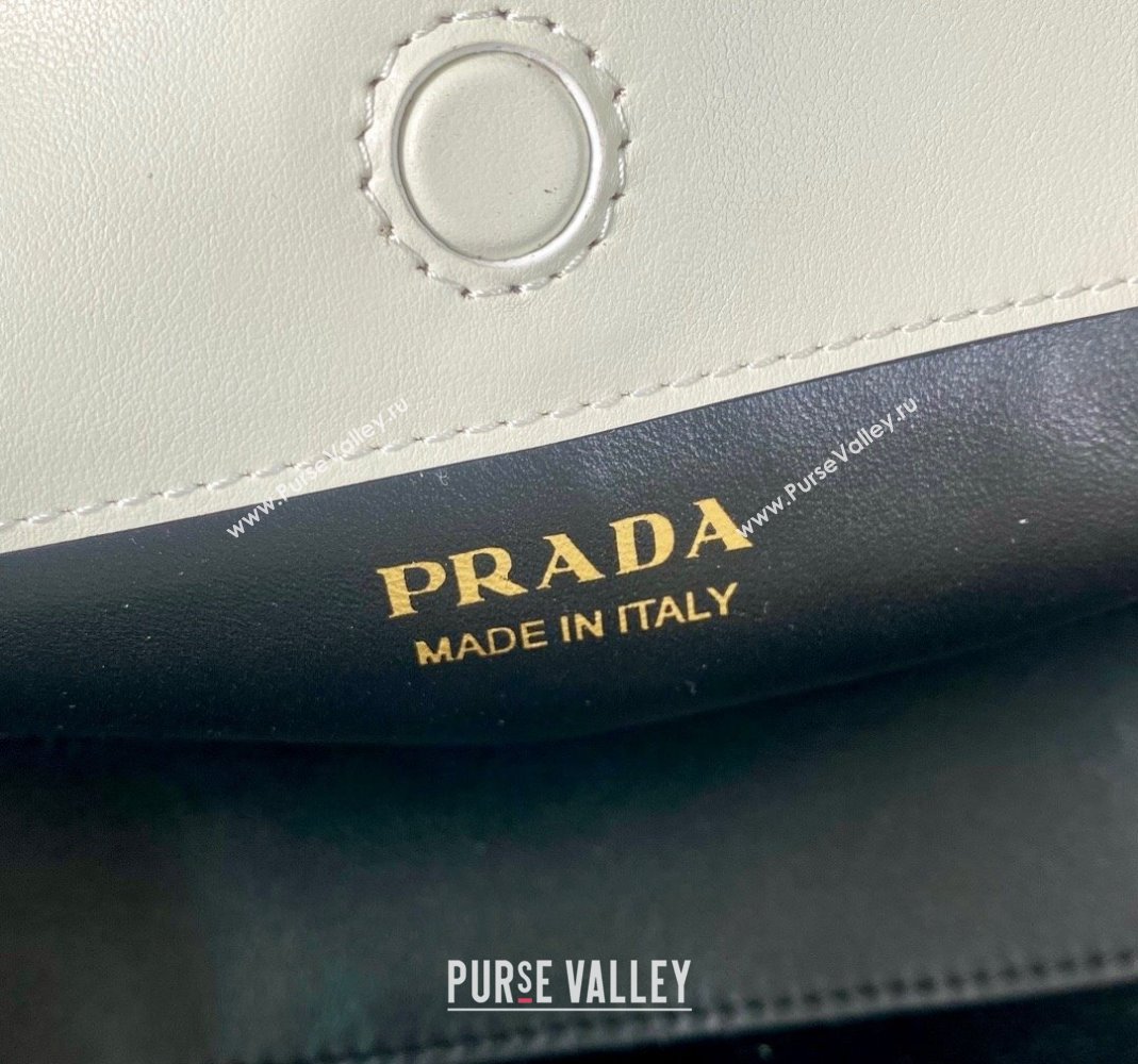 Prada Medium leather handbag 1BA421 White 2024 (YZ-240220031)