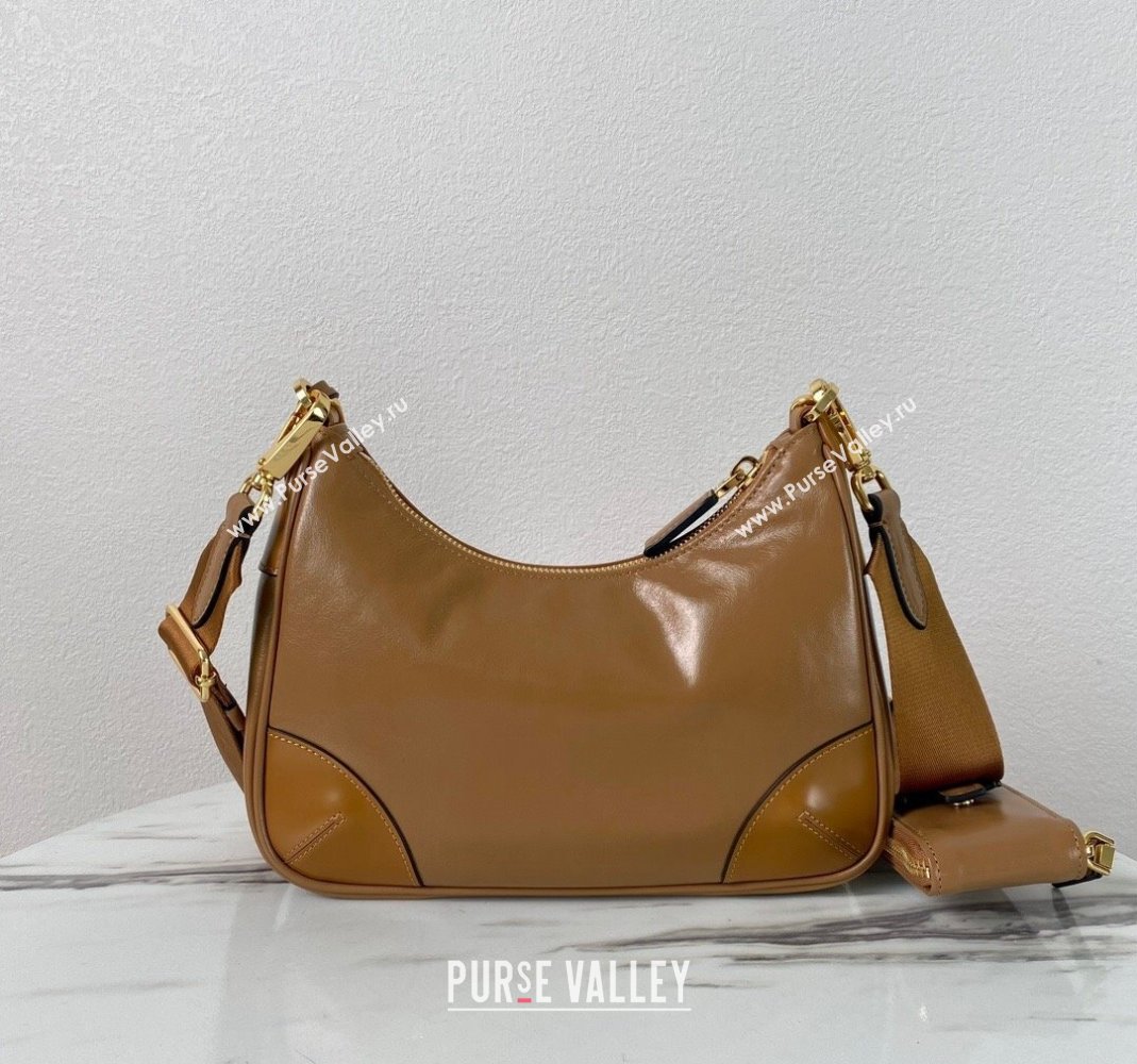 Prada Re-Edition 2005 Siny Leather Hobo Bag 1BC204 Brown 2024 (YZ-240220014)