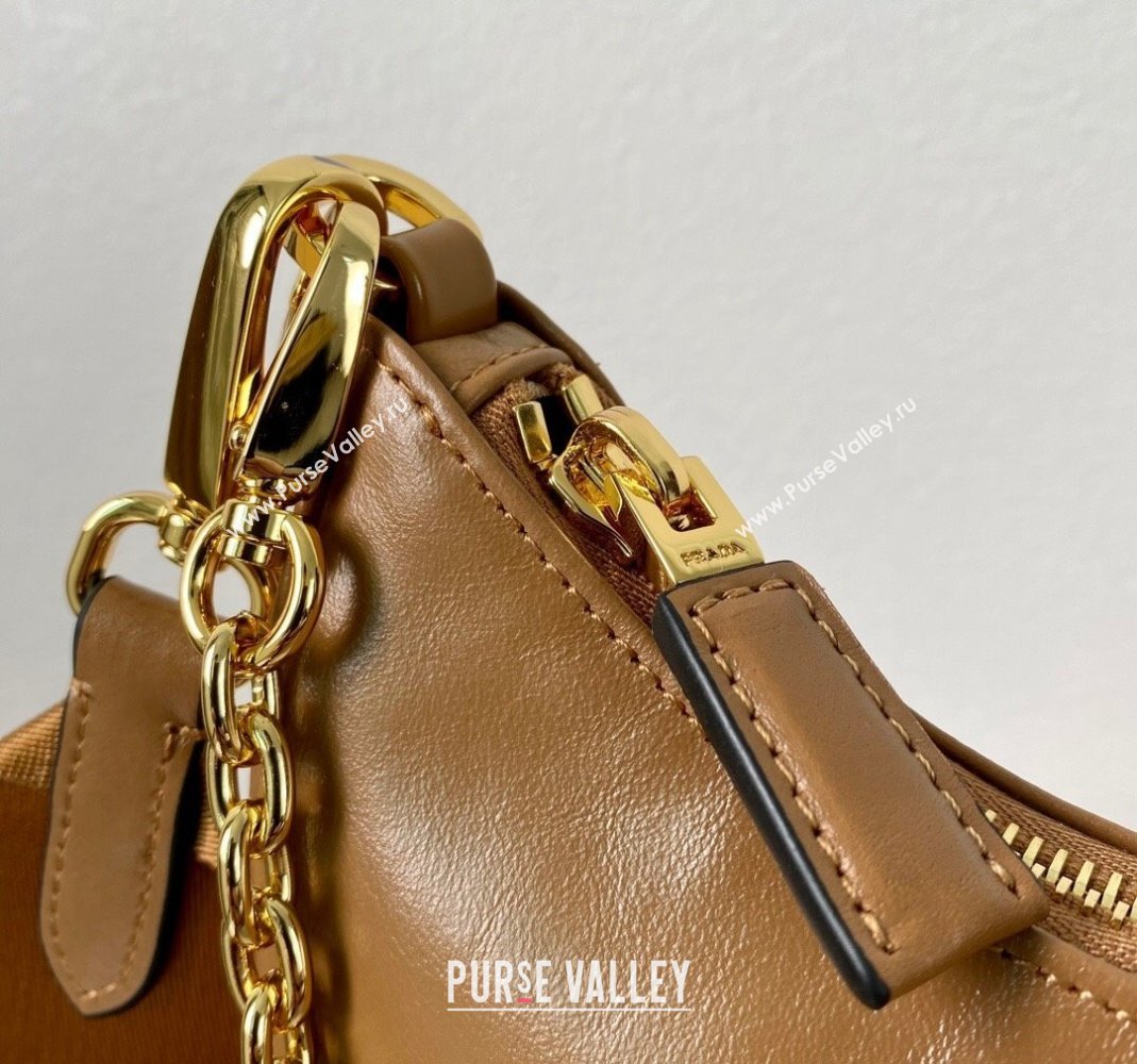 Prada Re-Edition 2005 Siny Leather Hobo Bag 1BC204 Brown 2024 (YZ-240220014)