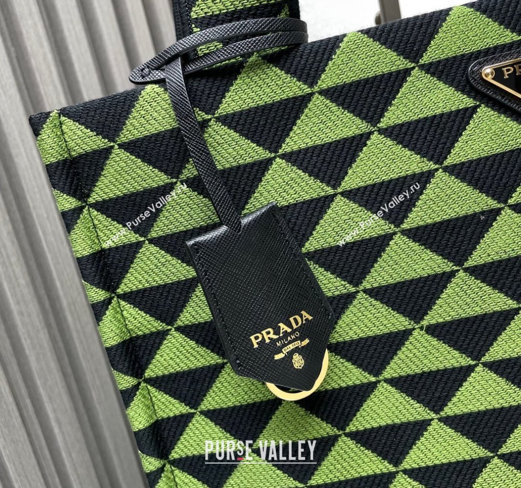 Prada Mens Symbole bag in embroidered fabric 2VG107 Black/Ivy Green 2024 (YZ-240220043)