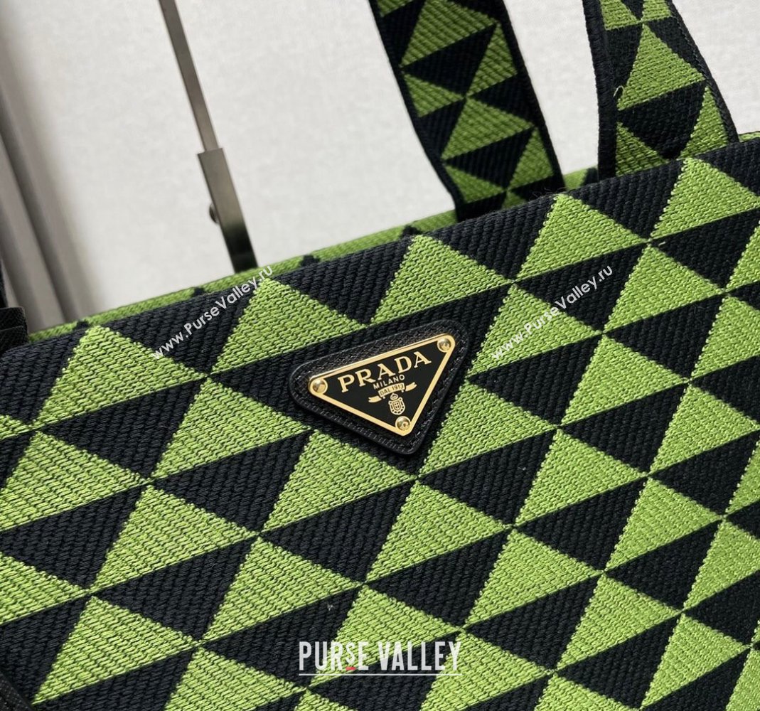 Prada Mens Symbole bag in embroidered fabric 2VG107 Black/Ivy Green 2024 (YZ-240220043)