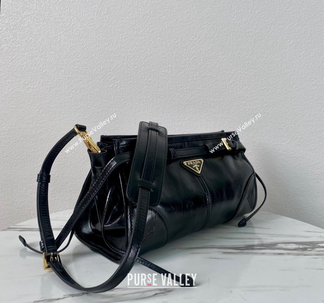 Prada LusSolf Siny Leather Shoulder Bag 1BA215 Black 2024 (YZ-240220016)