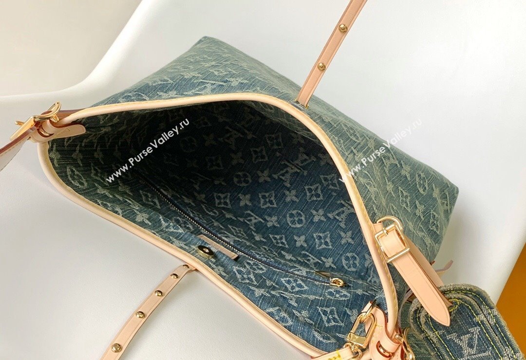 Louis Vuitton Carryall Shoulder Bag MM in Blue Monogram Denim M46855 2024 (YZ-240220053)