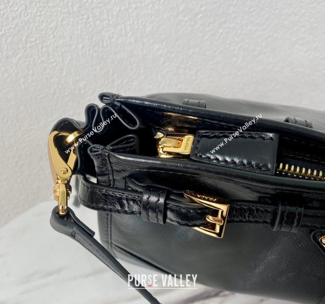 Prada LusSolf Siny Leather Shoulder Bag 1BA215 Black 2024 (YZ-240220016)