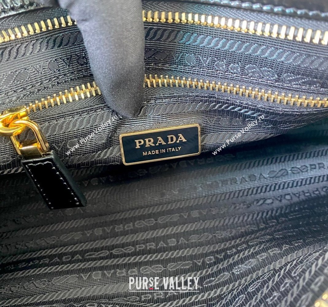 Prada Medium shiny leather handbag 1BA426 Black 2 2024 (YZ-240220025)