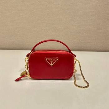 Prada Patent leather mini-pouch 1NR025 Red 2024 (YZ-240220044)