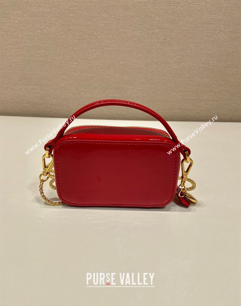 Prada Patent leather mini-pouch 1NR025 Red 2024 (YZ-240220044)