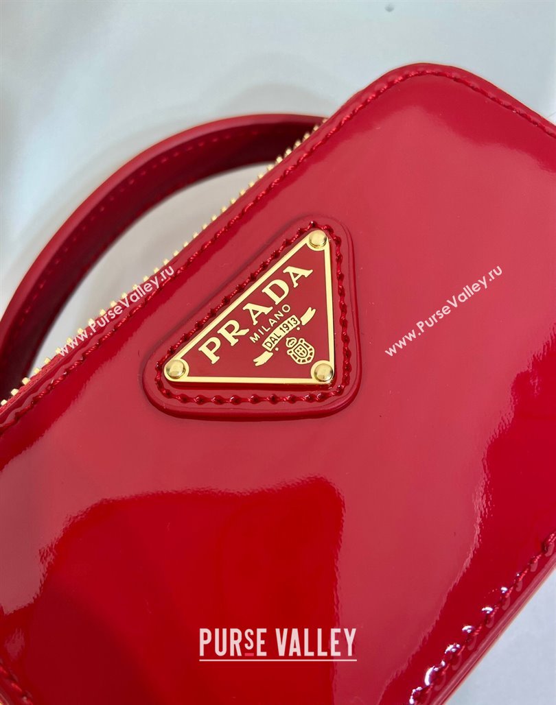 Prada Patent leather mini-pouch 1NR025 Red 2024 (YZ-240220044)