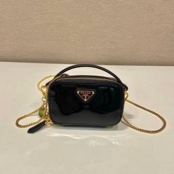 Prada Patent leather mini-pouch 1NR025 Black 2024 (YZ-240220045)