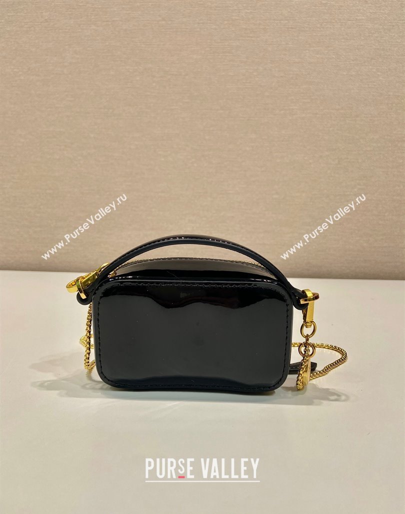 Prada Patent leather mini-pouch 1NR025 Black 2024 (YZ-240220045)