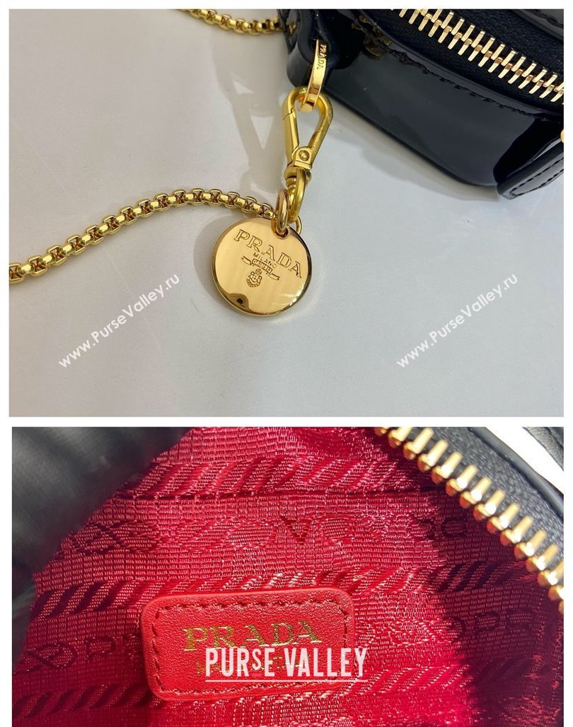 Prada Patent leather mini-pouch 1NR025 Black 2024 (YZ-240220045)