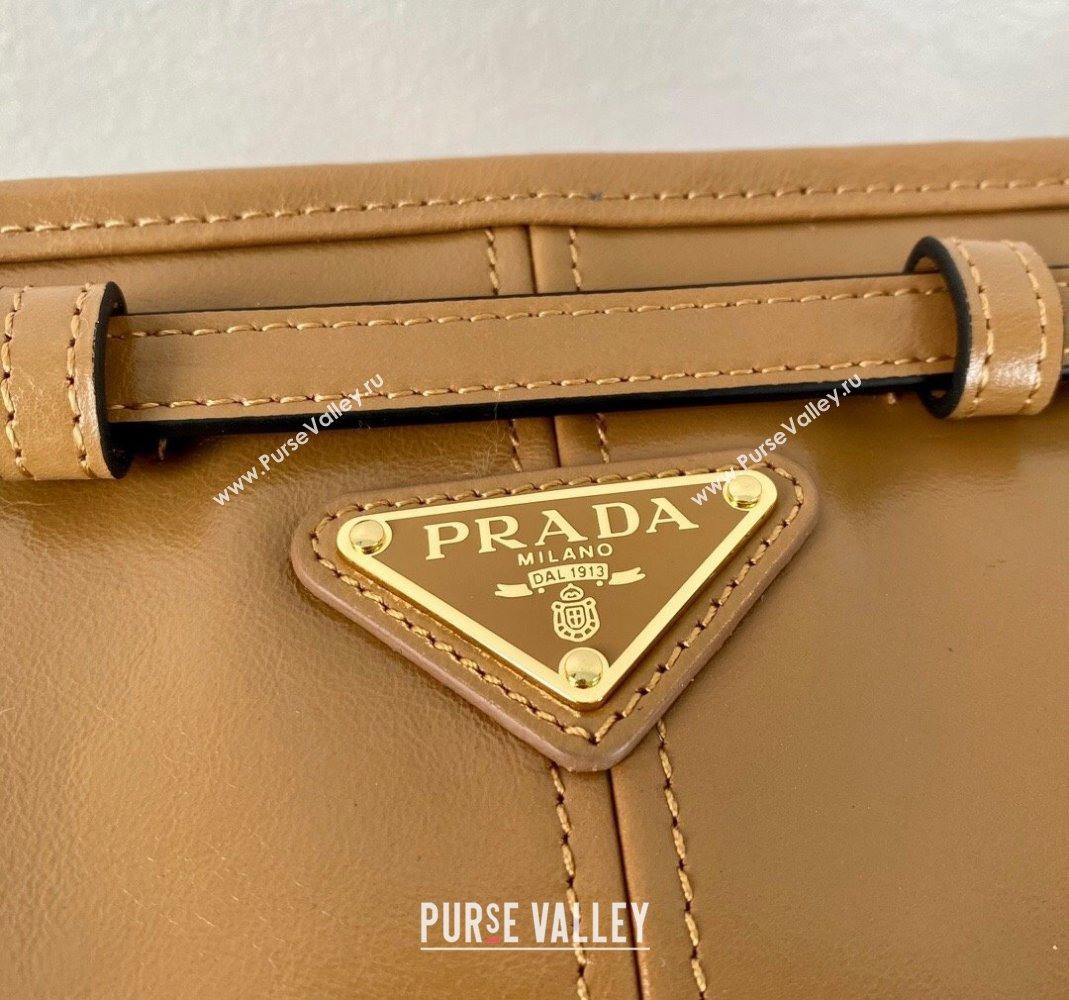 Prada LusSolf Siny Leather Shoulder Bag 1BA215 Brown 2024 (YZ-240220017)