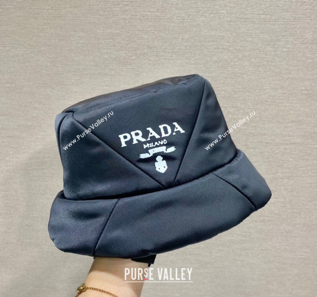 Prada Quilted Nylon Bucket Hat Black 2024 (YZ-240220048)