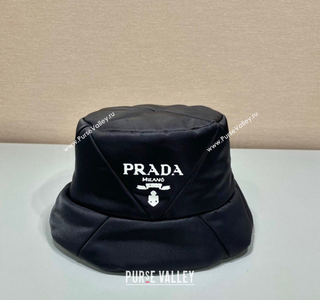 Prada Quilted Nylon Bucket Hat Black 2024 (YZ-240220048)