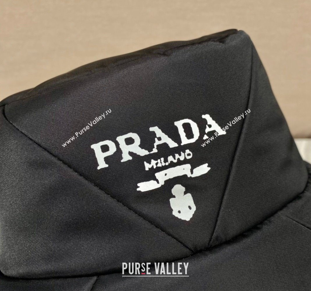 Prada Quilted Nylon Bucket Hat Black 2024 (YZ-240220048)