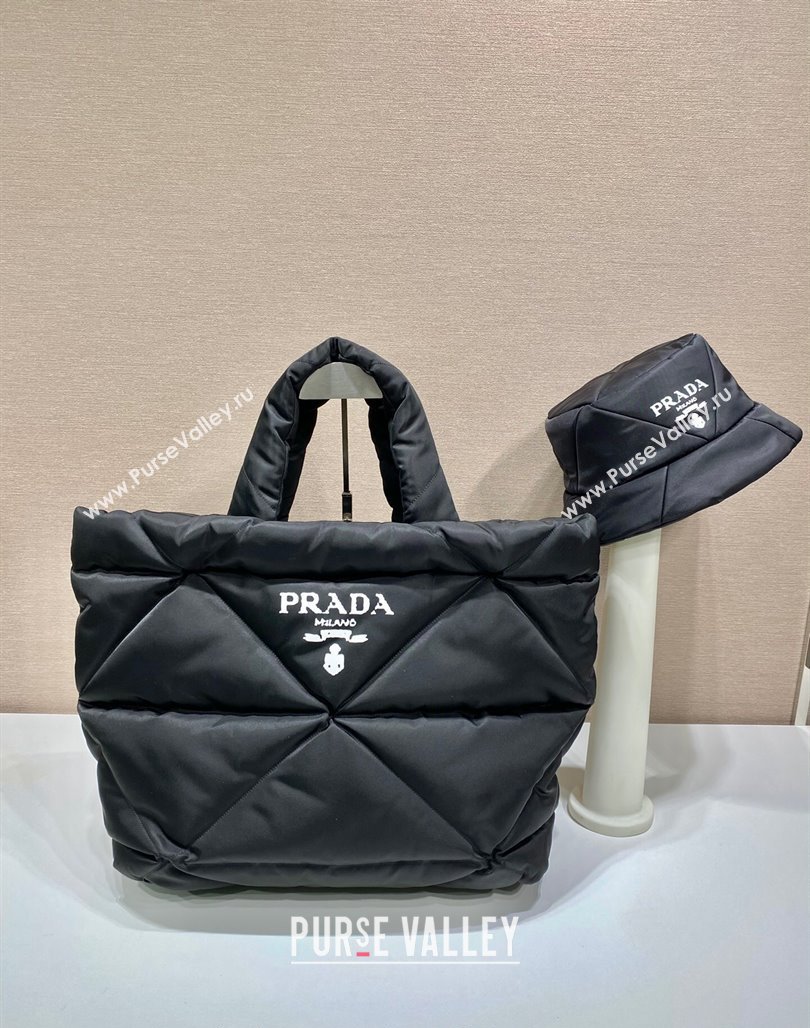 Prada Quilted Nylon Tote Bag 1BG411 Black 2024 (YZ-240220049)