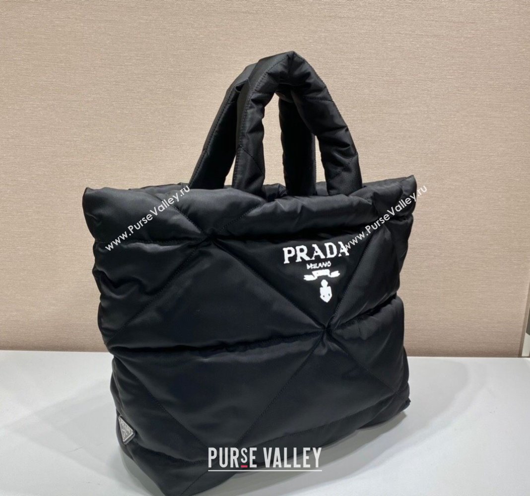 Prada Quilted Nylon Tote Bag 1BG411 Black 2024 (YZ-240220049)