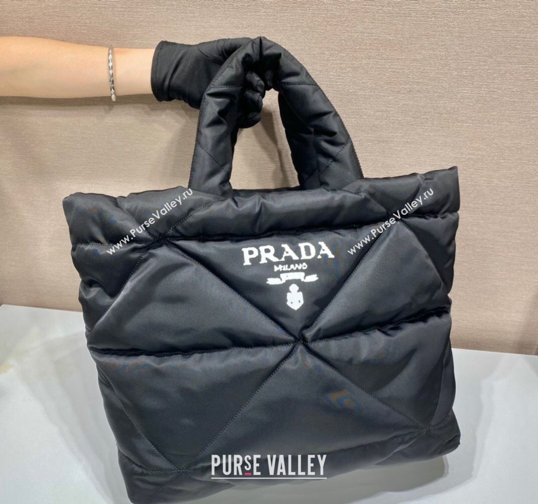 Prada Quilted Nylon Tote Bag 1BG411 Black 2024 (YZ-240220049)