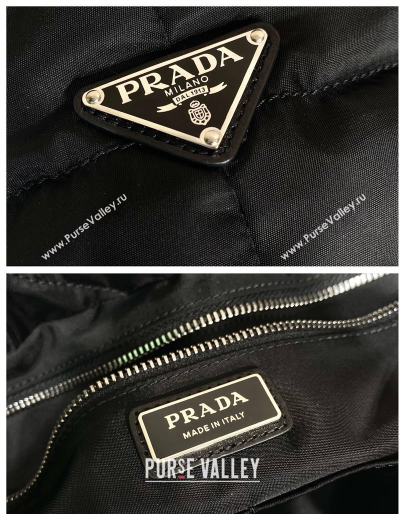 Prada Quilted Nylon Tote Bag 1BG411 Black 2024 (YZ-240220049)