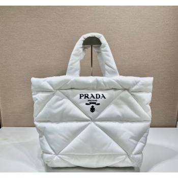 Prada Quilted Nylon Tote Bag 1BG411 White 2024 (YZ-240220050)