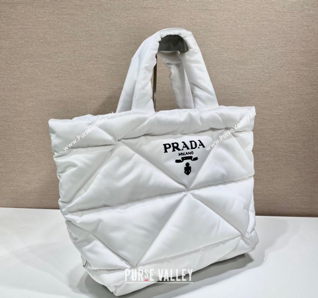 Prada Quilted Nylon Tote Bag 1BG411 White 2024 (YZ-240220050)