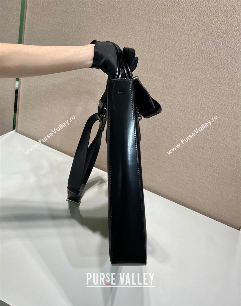 Prada Mens Re-Nylon and Leather Handbag Black 2VG115 2024 (YZ-240220051)