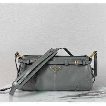 Prada LusSolf Siny Leather Shoulder Bag 1BA215 Grey 2024 (YZ-240220018)