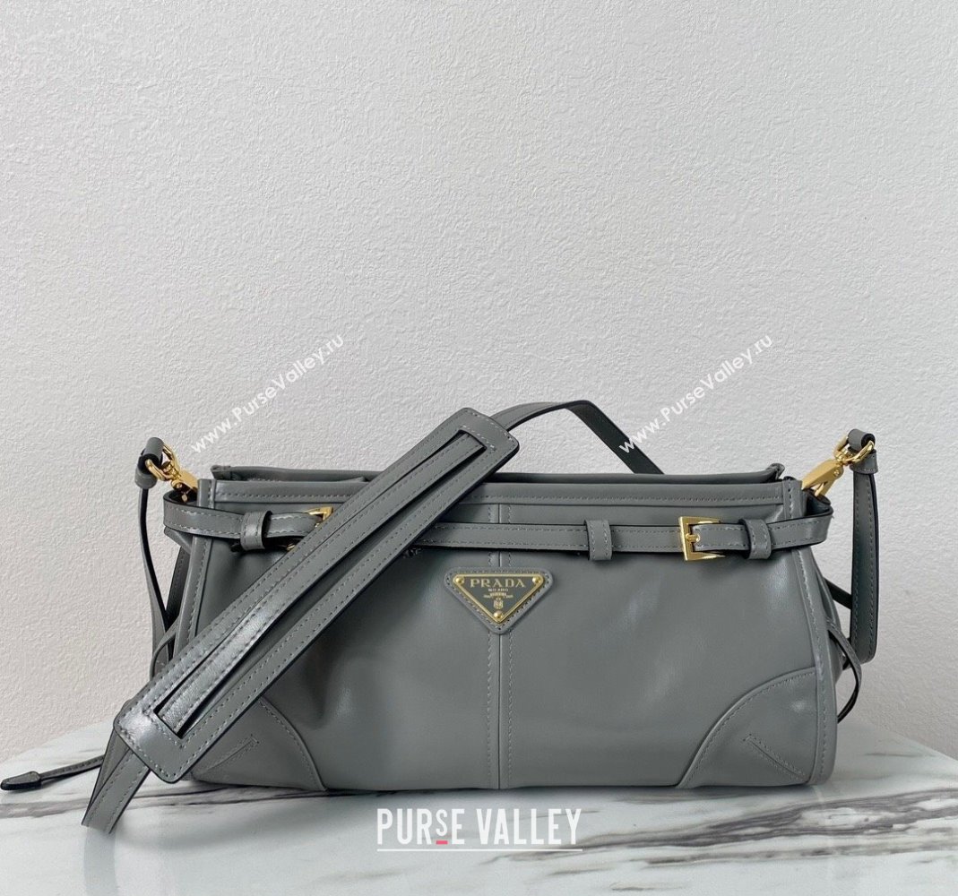 Prada LusSolf Siny Leather Shoulder Bag 1BA215 Grey 2024 (YZ-240220018)