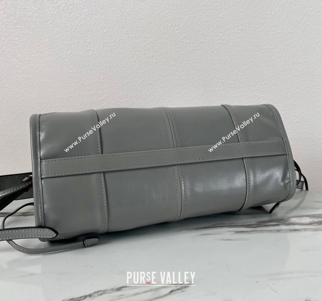 Prada LusSolf Siny Leather Shoulder Bag 1BA215 Grey 2024 (YZ-240220018)