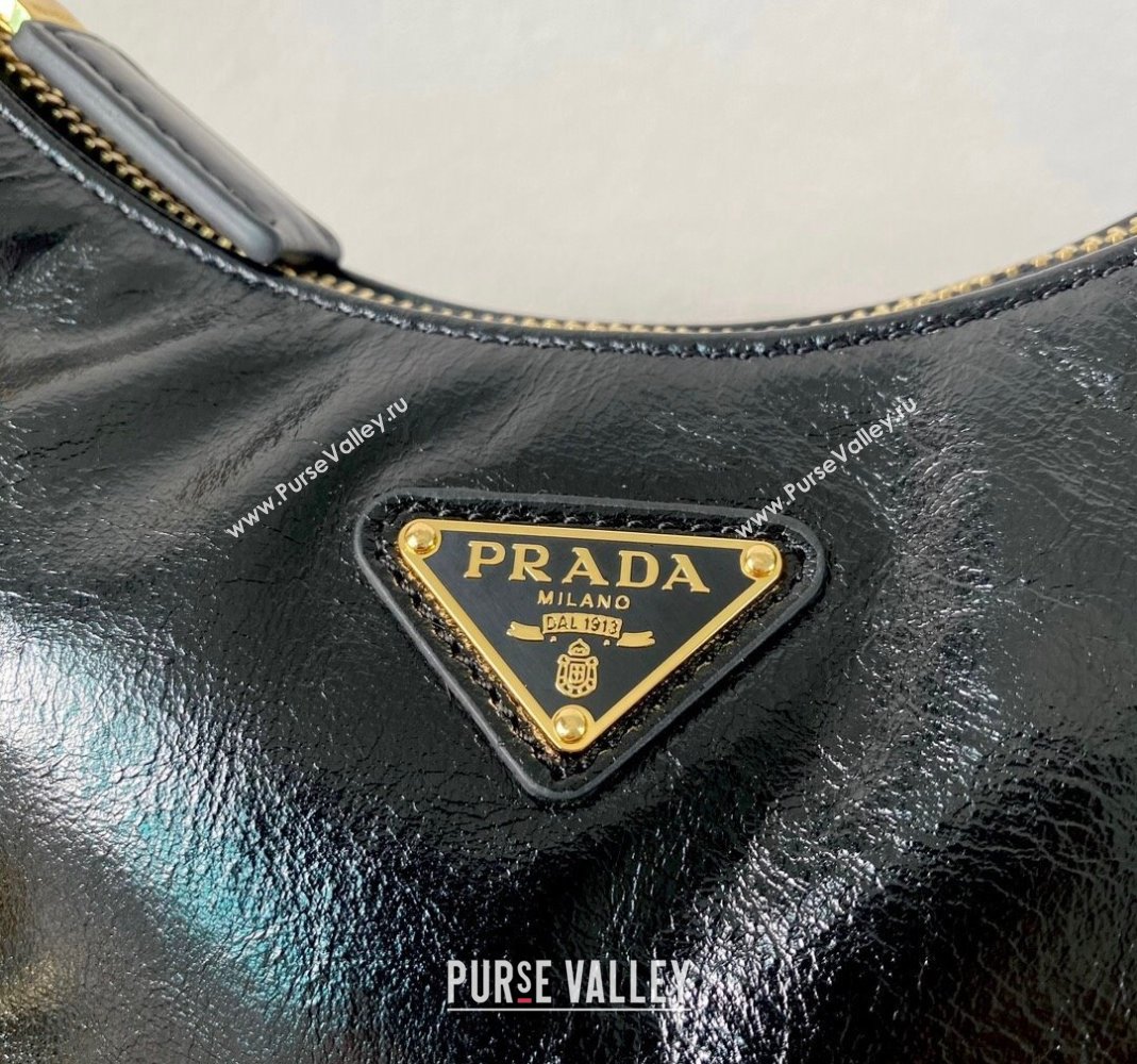 Prada Re-Edition 2005 Siny Leather Hobo Bag 1BC204 Black 2024 (YZ-240220013)