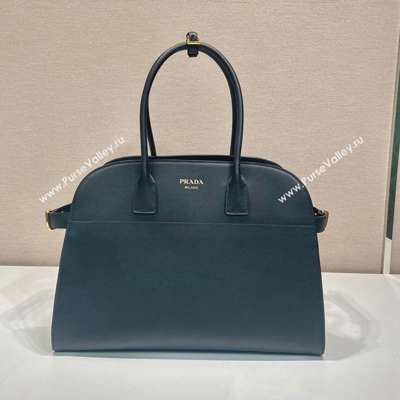 Prada Large leather tote bag with buckles 1BG508 Black 2024 (YZ-240220029)