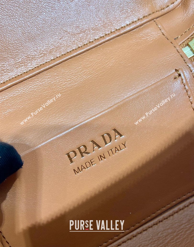 Prada Mini Bag in Ostrich Embossed Leather 1BH202 Brown 2024 (YZ-240312095)