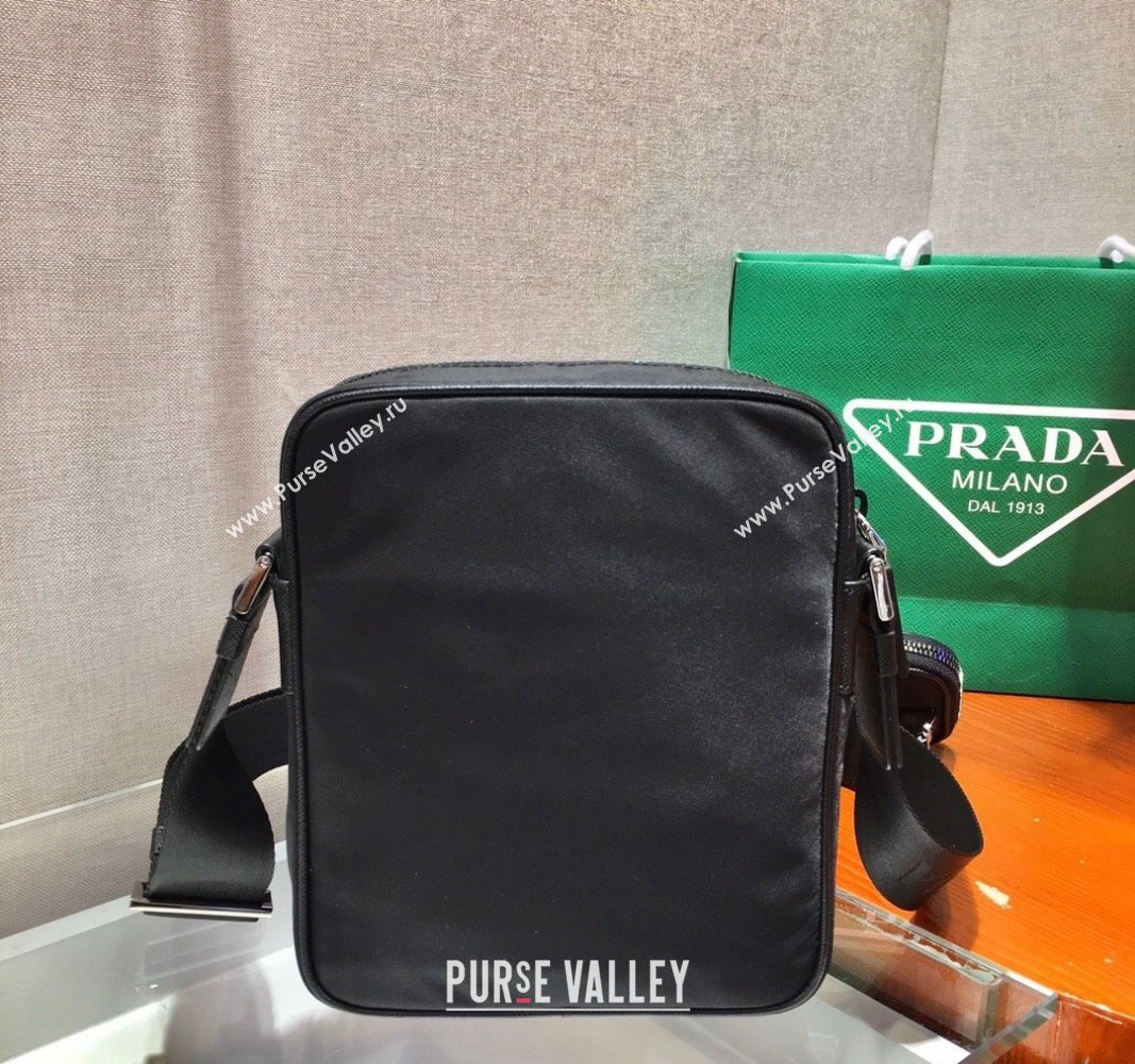 Prada Mens Re-Nylon and Saffiano shoulder bag Black 2024 2VH112 (YZ-240312097)