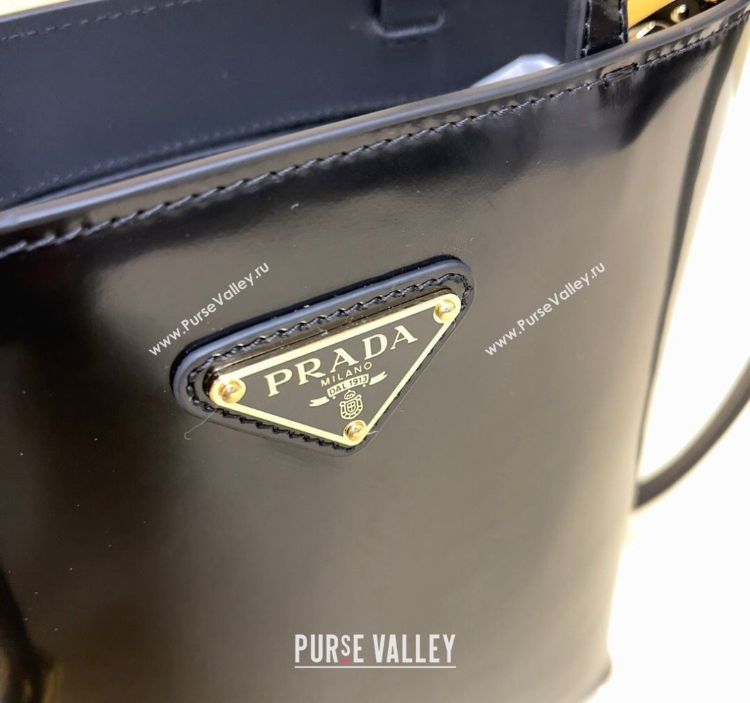 Prada Leather Bucket Bag Black 1BA401 2024 (YZ-240312081)