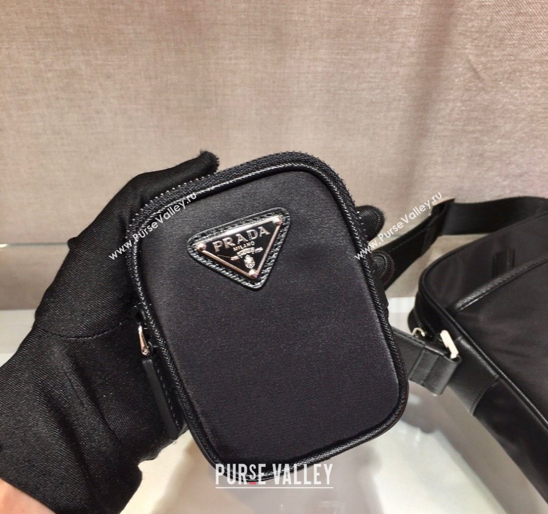Prada Mens Re-Nylon and Saffiano shoulder bag Black 2024 2VH112 (YZ-240312097)