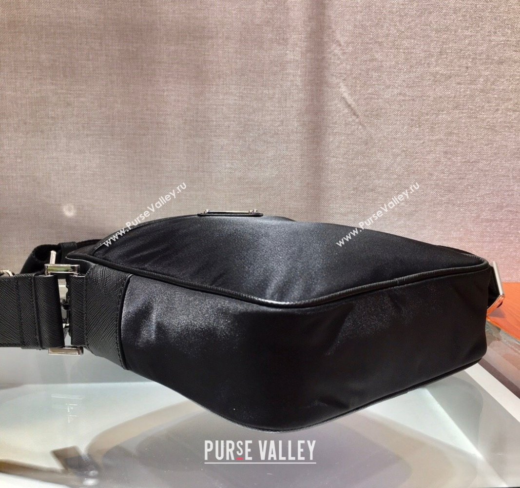 Prada Mens Re-Nylon and Saffiano shoulder bag Black 2024 2VH112 (YZ-240312097)