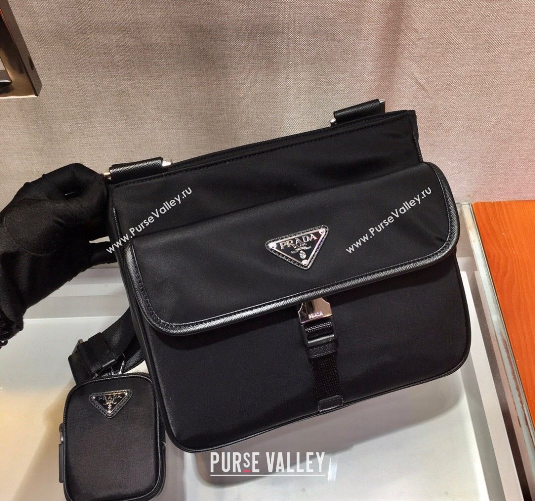 Prada Mens Nylon shoulder bag Black 2024 2VH110 (YZ-240312098)