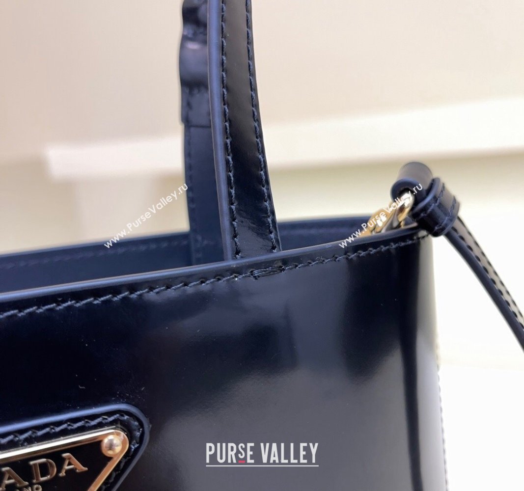 Prada Leather Bucket Bag Black 1BA401 2024 (YZ-240312081)