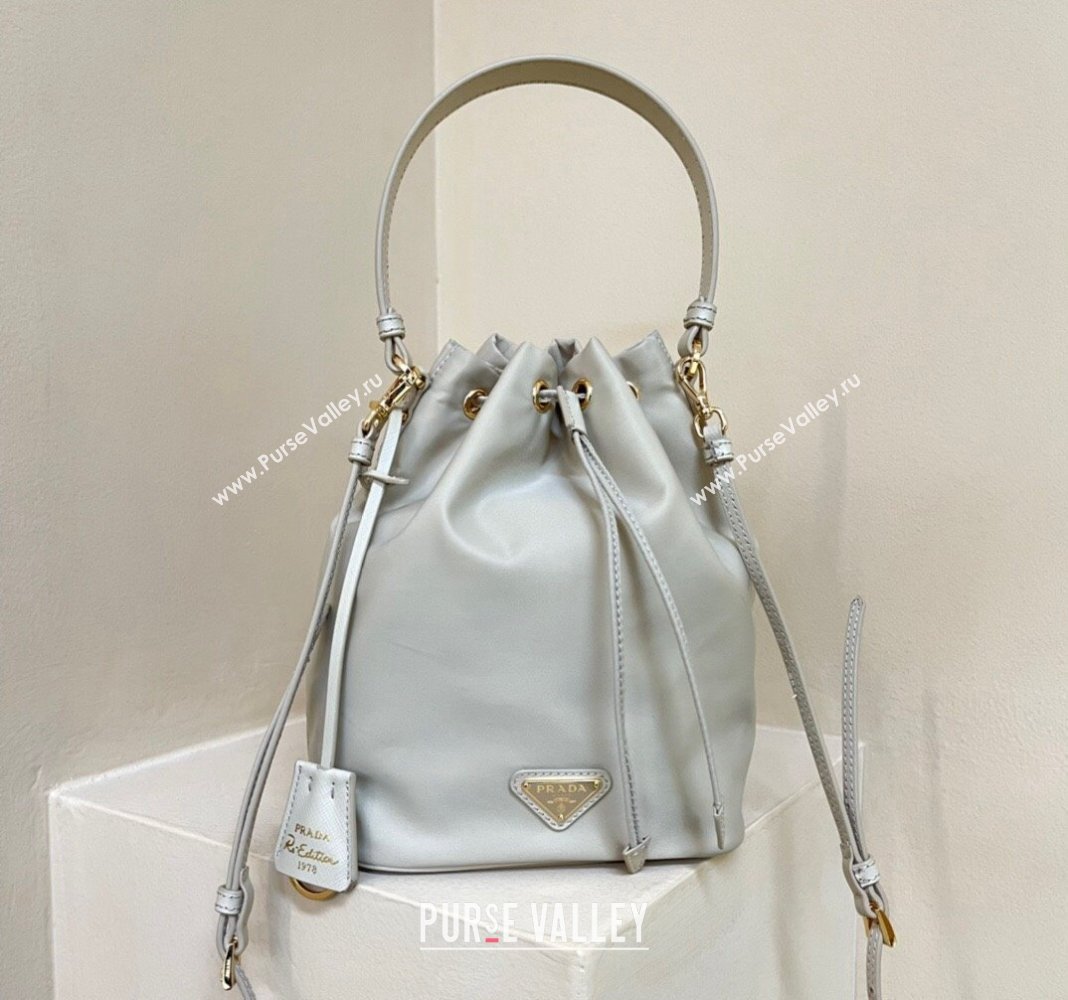 Prada Re-Edition 1978 Re-Nylon Bucket mini-bag 1BE067 Light Grey 2024 (YZ-240312104)