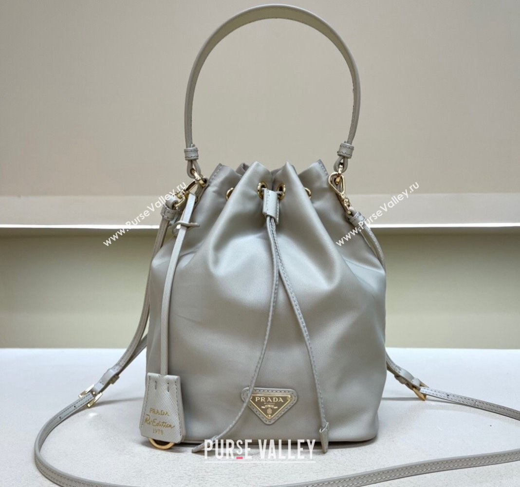 Prada Re-Edition 1978 Re-Nylon Bucket mini-bag 1BE067 Light Grey 2024 (YZ-240312104)