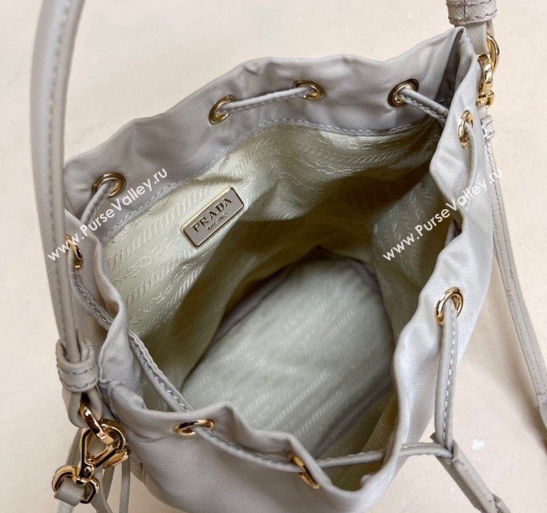 Prada Re-Edition 1978 Re-Nylon Bucket mini-bag 1BE067 Light Grey 2024 (YZ-240312104)