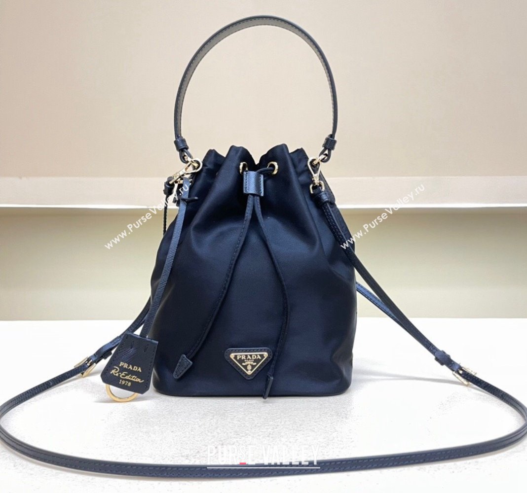 Prada Re-Edition 1978 Re-Nylon Bucket mini-bag 1BE067 Navy Blue 2024 (YZ-240312105)
